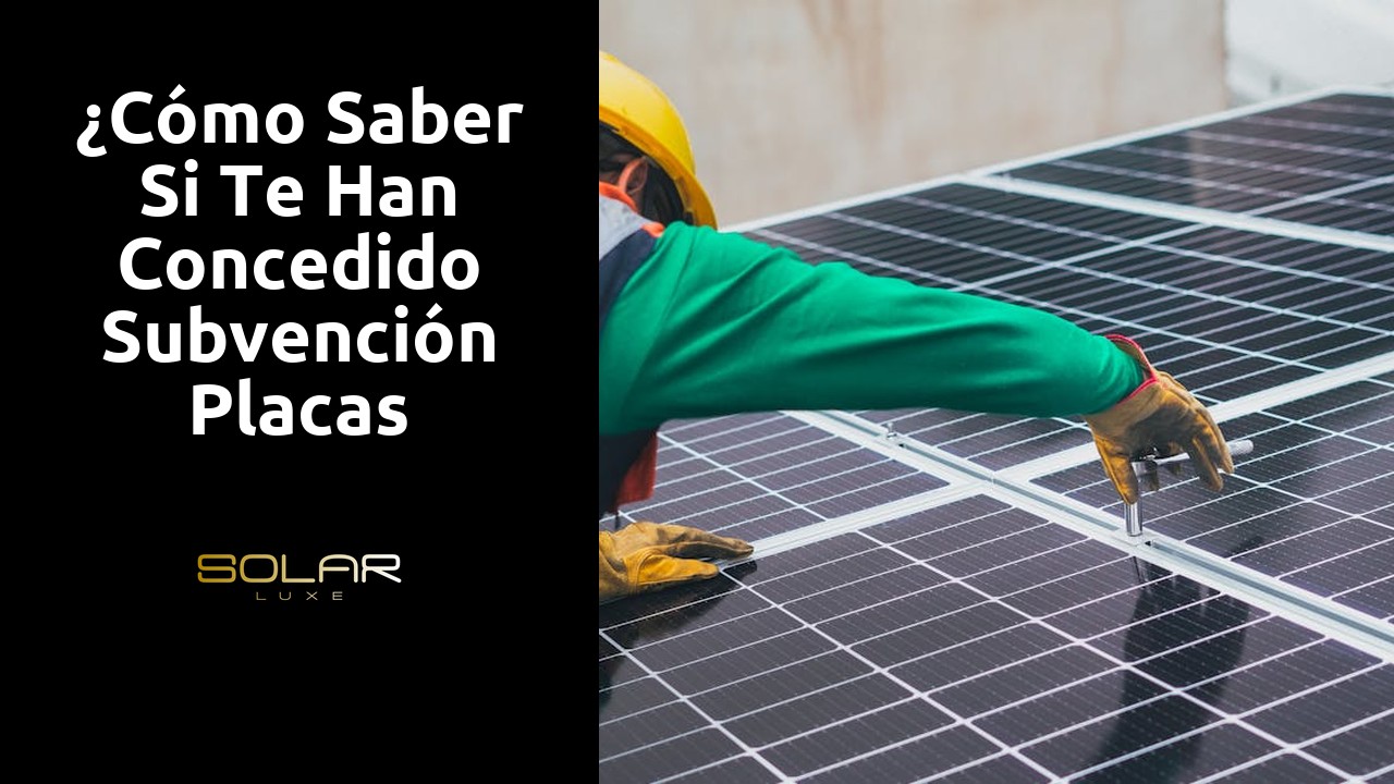 ¿Cómo saber si te han concedido subvención placas solares?